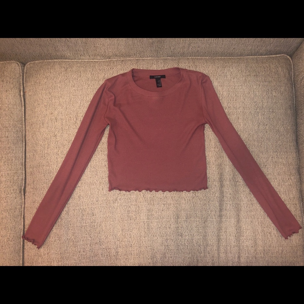 Forever 21 Ribbed Mauve Crop